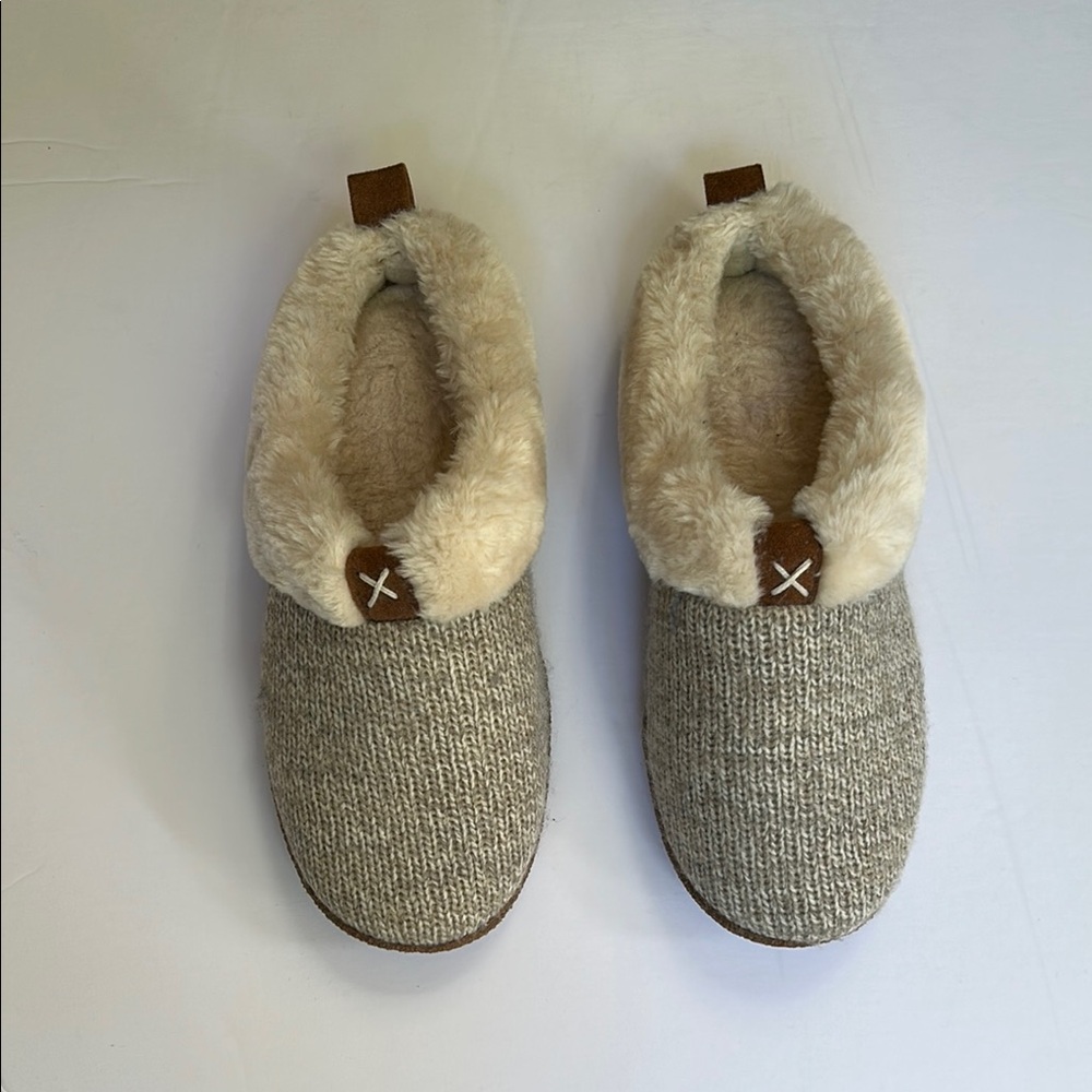 Cozy Gray and Cream Women's Slippers